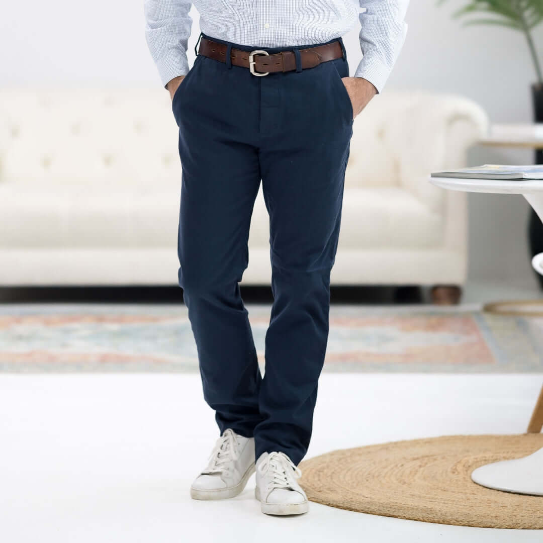 "Fordham" Flat-Front Easy-Care Twill Chino Pants with Magnetic Closures