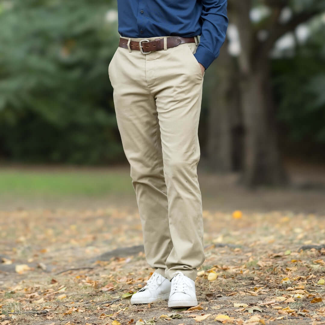 "Fordham" Flat-Front Easy-Care Twill Chino Pants with Magnetic Closures