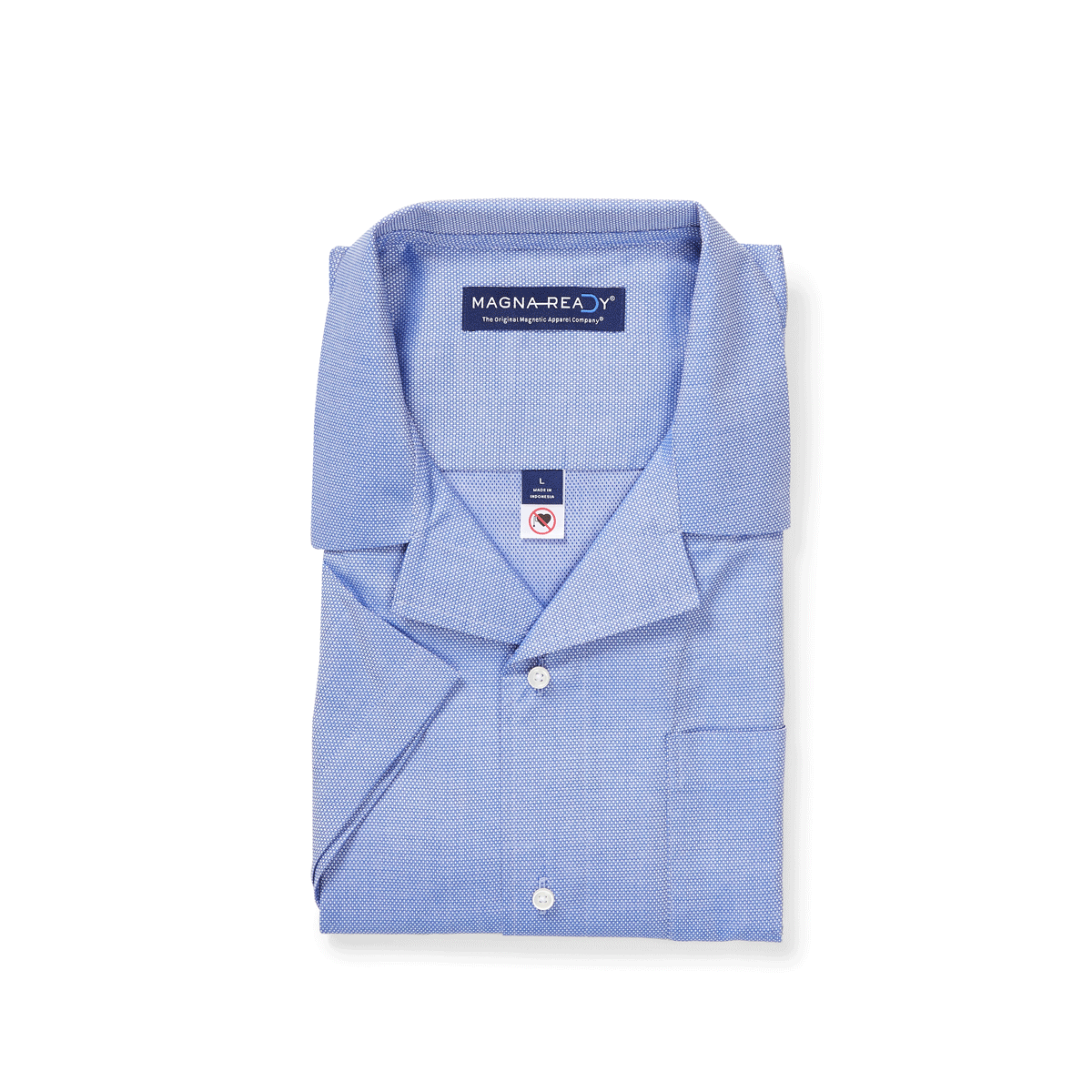 "Landry" Short-Sleeve Untucked Camp Casual Shirt with Magnetic Closures