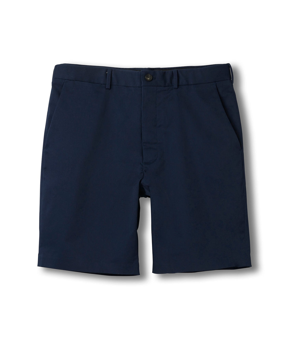 Solid ‘Fordham’ Flat Front Easy-Care Chino Twill Short with Magnetic Closures in Navy