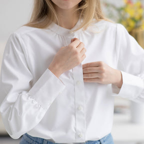 Women's Adaptive Magnetic Button Classic White Blouse