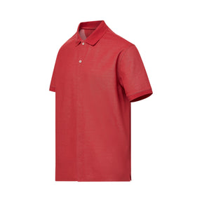 Short-Sleeve Polo Pique Knit Shirt with Magnetic Closures