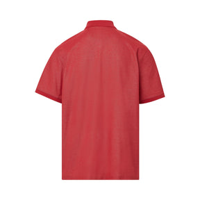 Short-Sleeve Polo Pique Knit Shirt with Magnetic Closures
