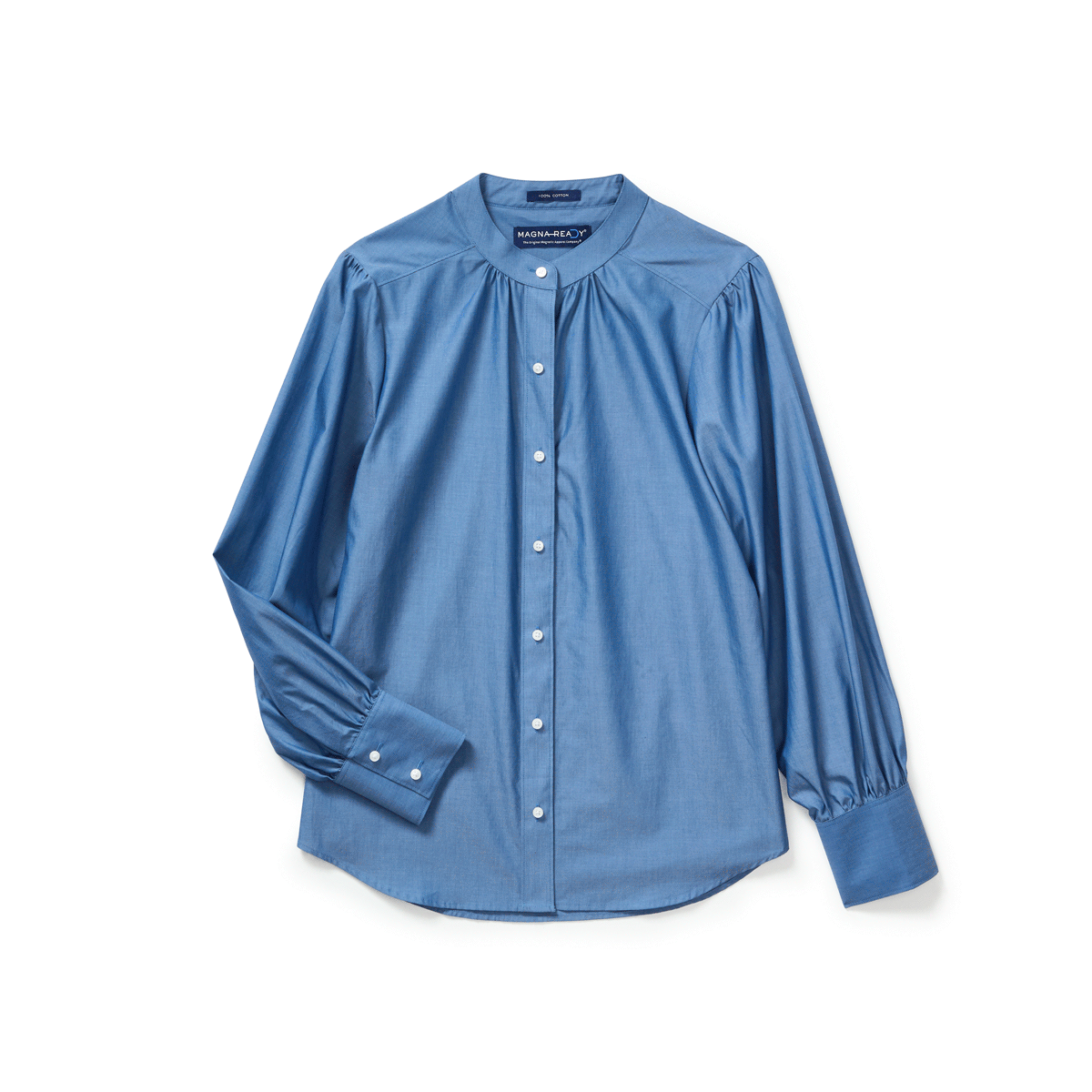 Women's Adaptive Magnetic Button Chambray Blouse