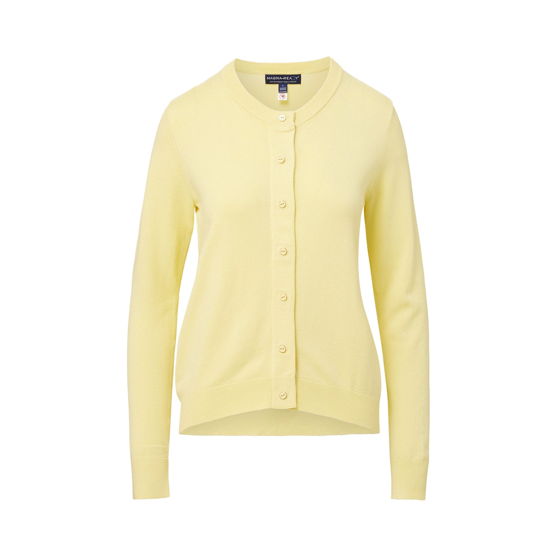 Women's Adaptive Magnetic Front Knit Cardigan Sweater In Yellow