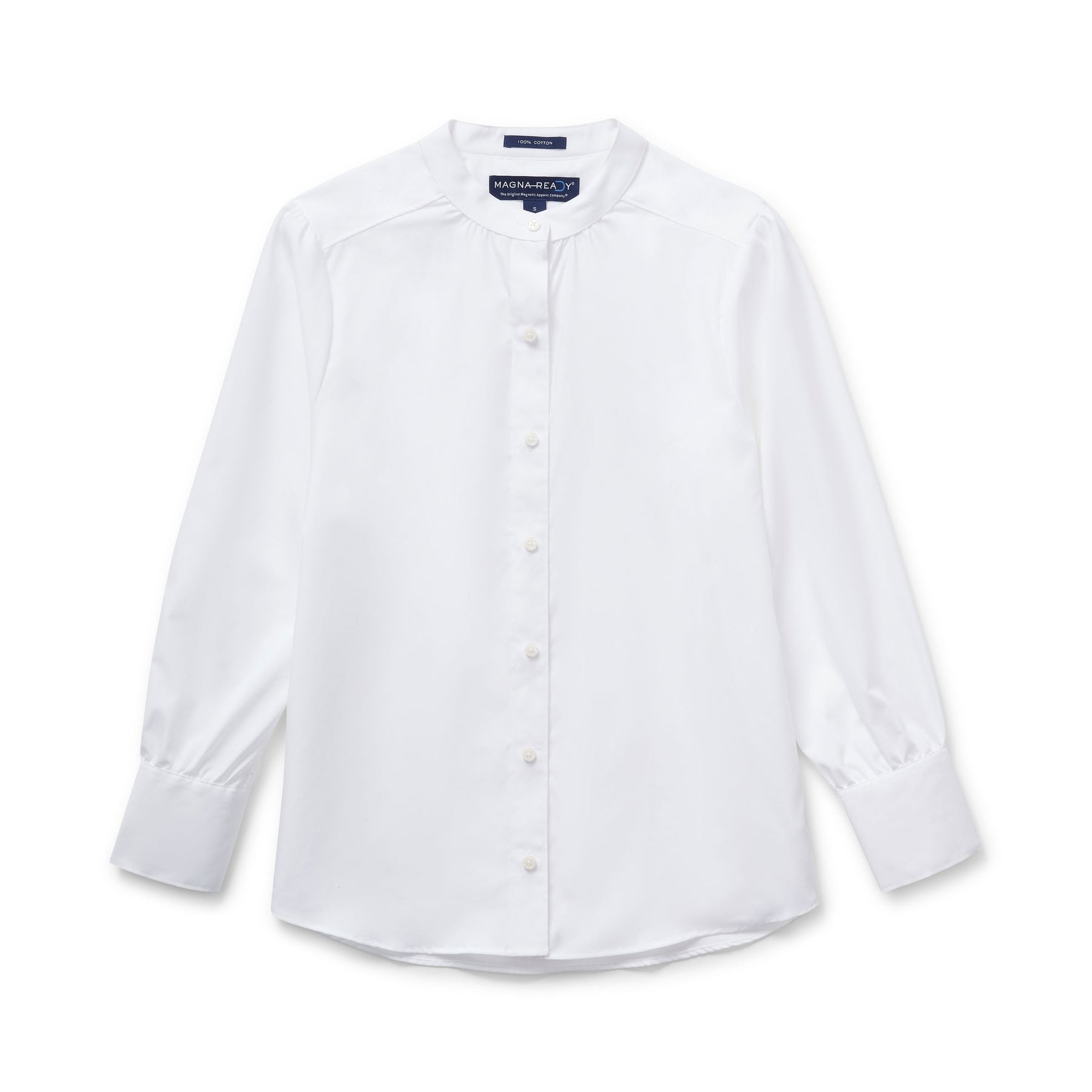 Women's Adaptive Magnetic Button Classic White Blouse