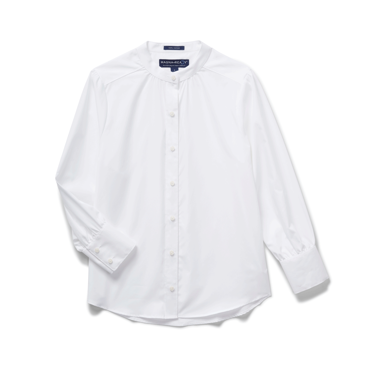 Women's Adaptive Magnetic Button Classic White Blouse