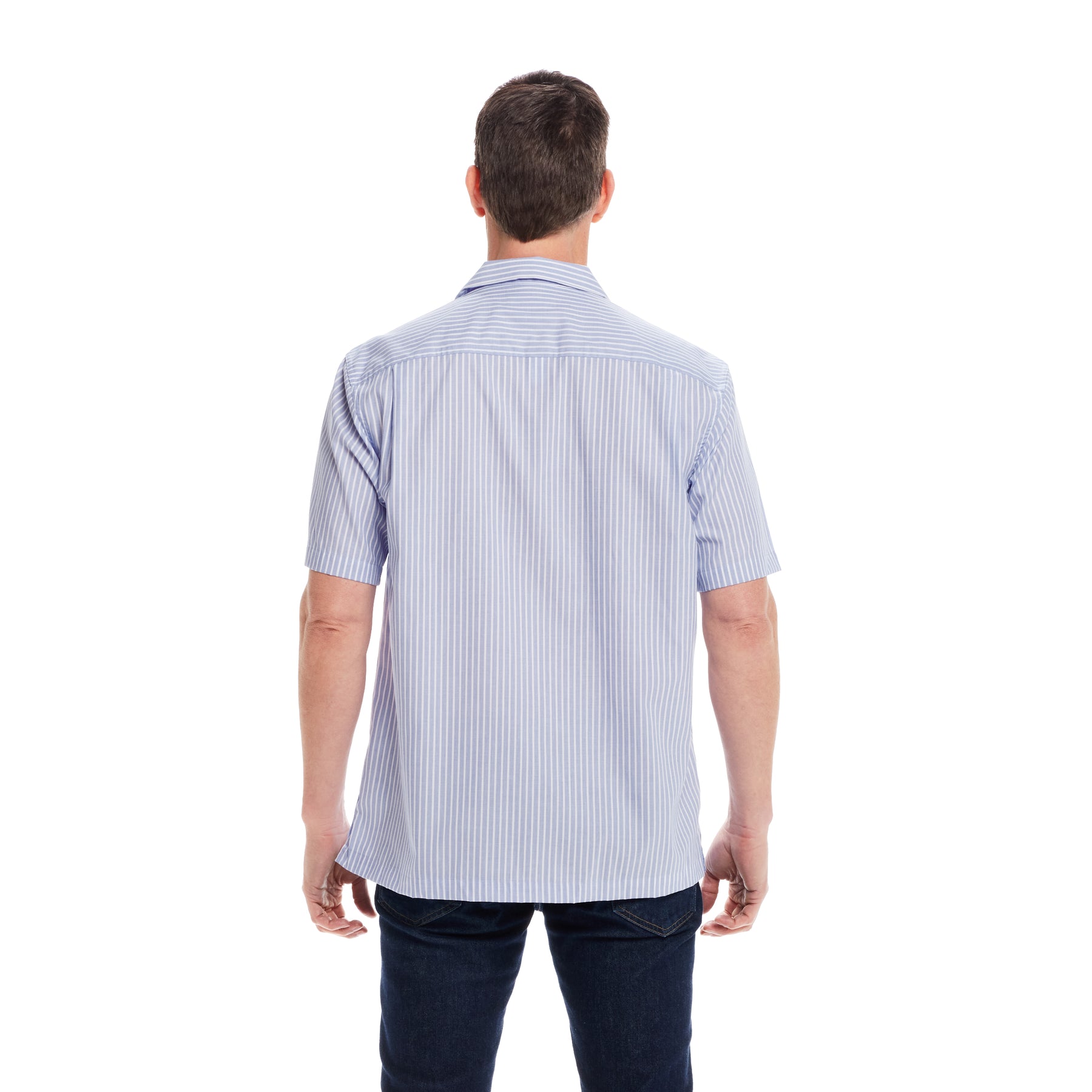 "Landry" Short-Sleeve Untucked Camp Casual Shirt with Magnetic Closures