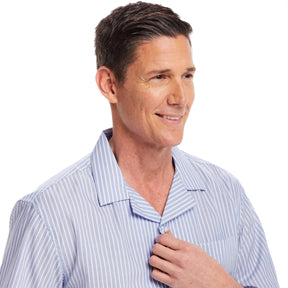 "Landry" Short-Sleeve Untucked Camp Casual Shirt with Magnetic Closures