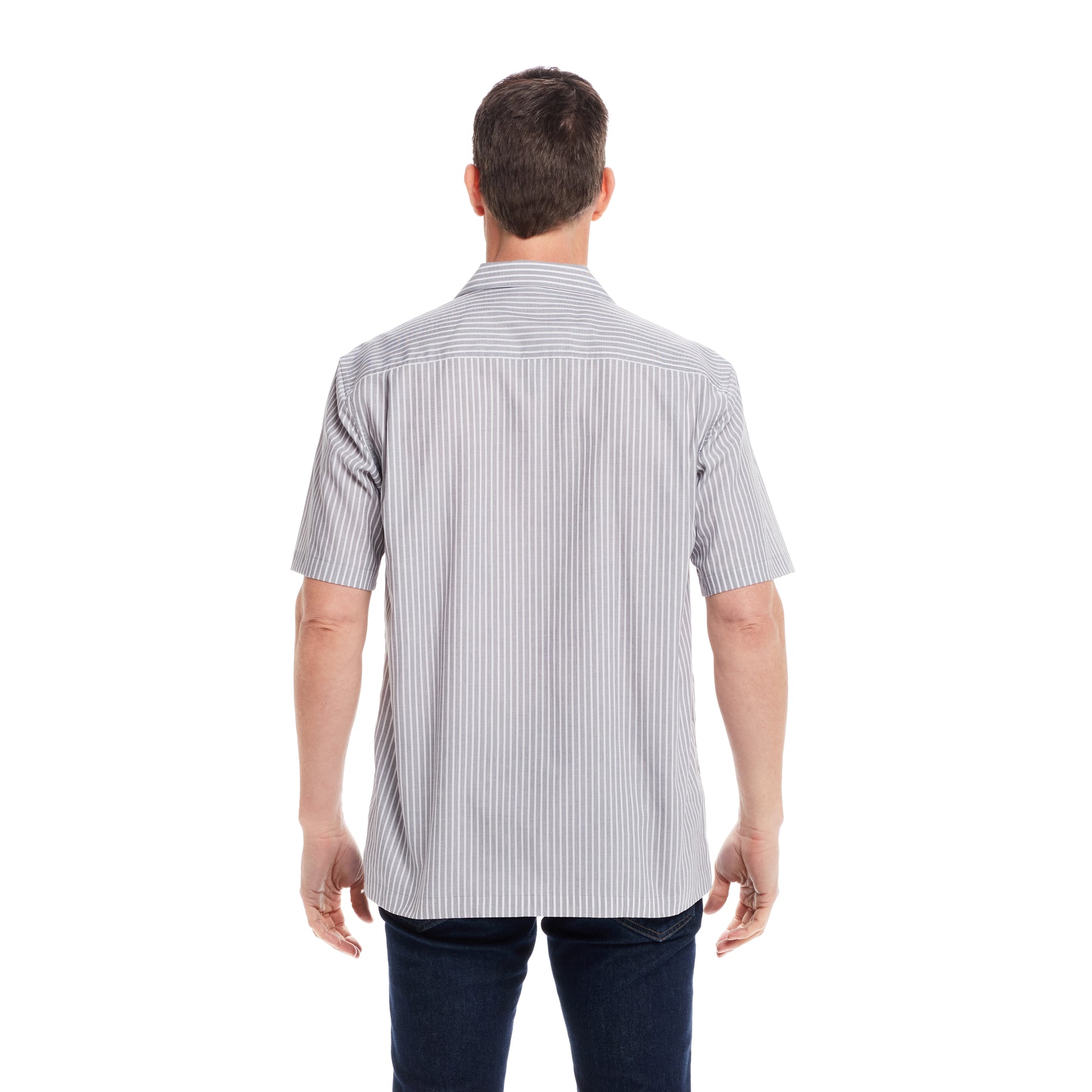 "Landry" Short-Sleeve Untucked Camp Casual Shirt with Magnetic Closures