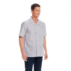 "Landry" Short-Sleeve Untucked Camp Casual Shirt with Magnetic Closures