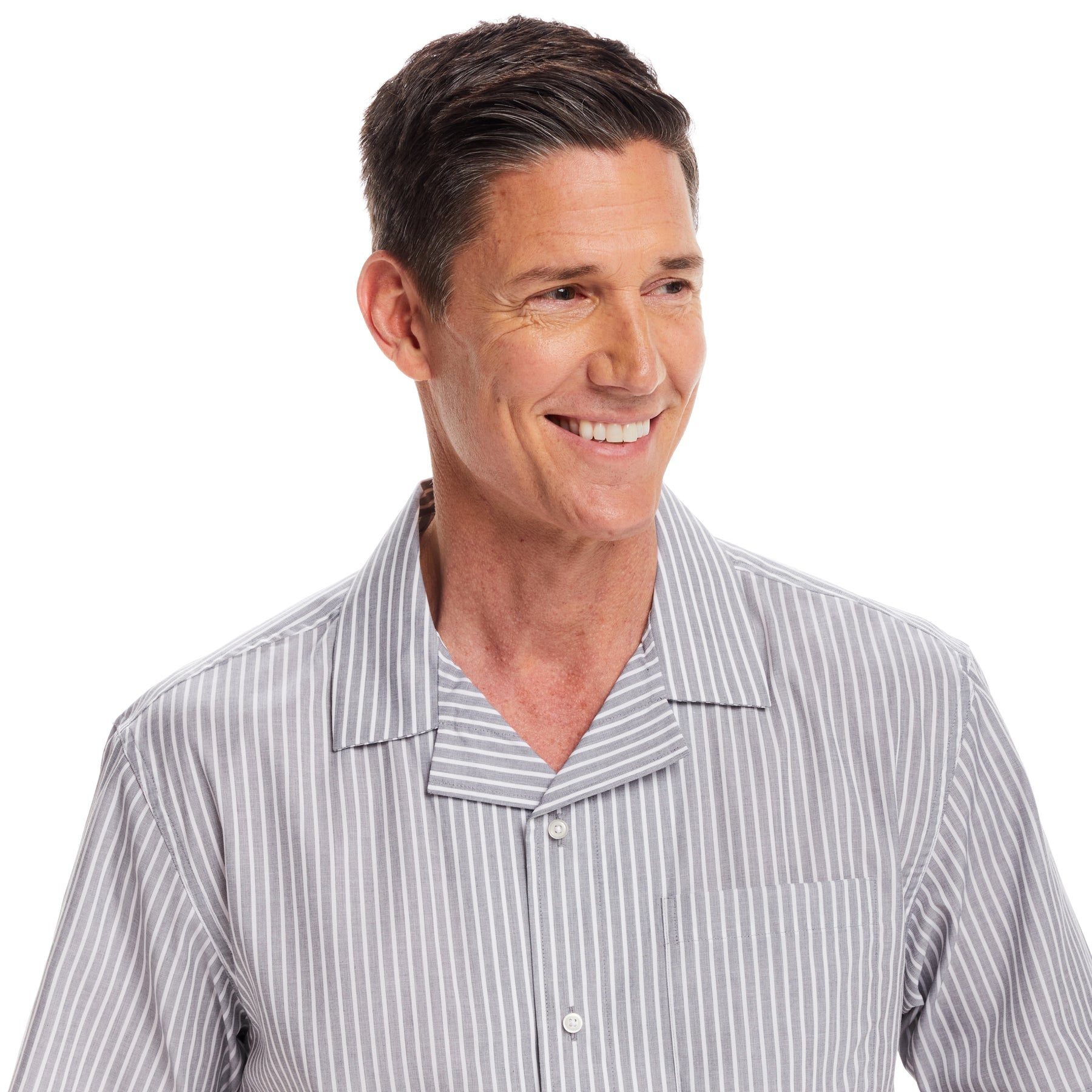 "Landry" Short-Sleeve Untucked Camp Casual Shirt with Magnetic Closures