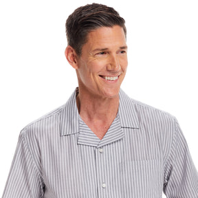 "Landry" Short-Sleeve Untucked Camp Casual Shirt with Magnetic Closures