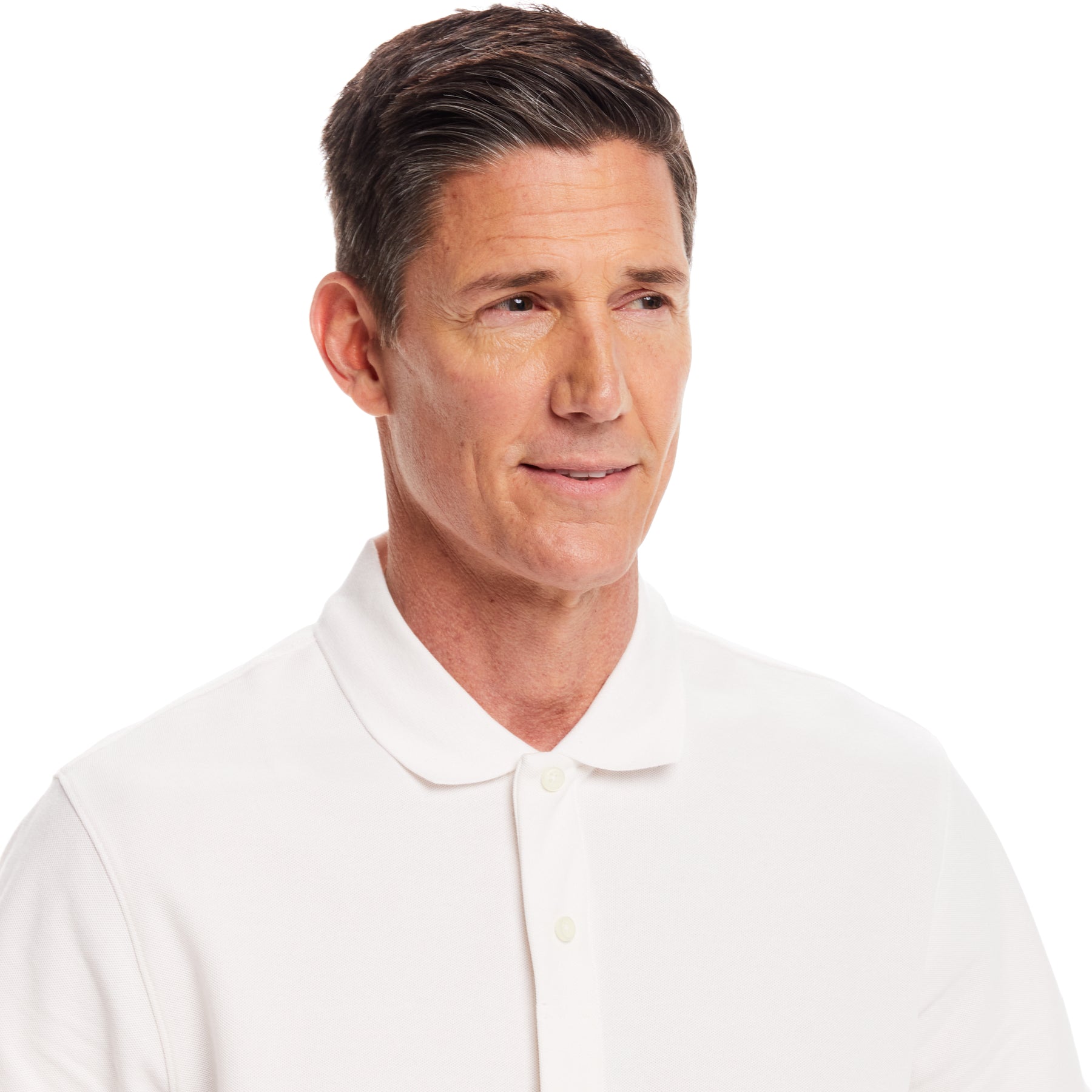 Short-Sleeve Polo Pique Knit Shirt with Magnetic Closures