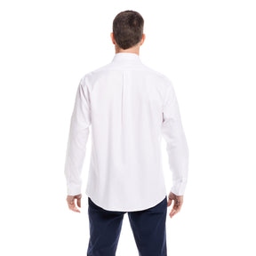 "Ryan" Long-Sleeve Spread-Collar Cotton Shirt with Magnetic Closures