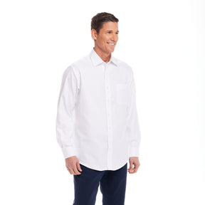 "Ryan" Long-Sleeve Spread-Collar Cotton Shirt with Magnetic Closures