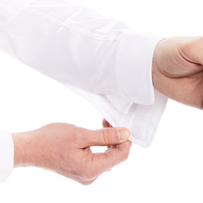 "Ryan" Long-Sleeve Spread-Collar Cotton Shirt with Magnetic Closures