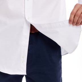 "Ryan" Long-Sleeve Spread-Collar Cotton Shirt with Magnetic Closures