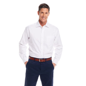"Ryan" Long-Sleeve Spread-Collar Cotton Shirt with Magnetic Closures