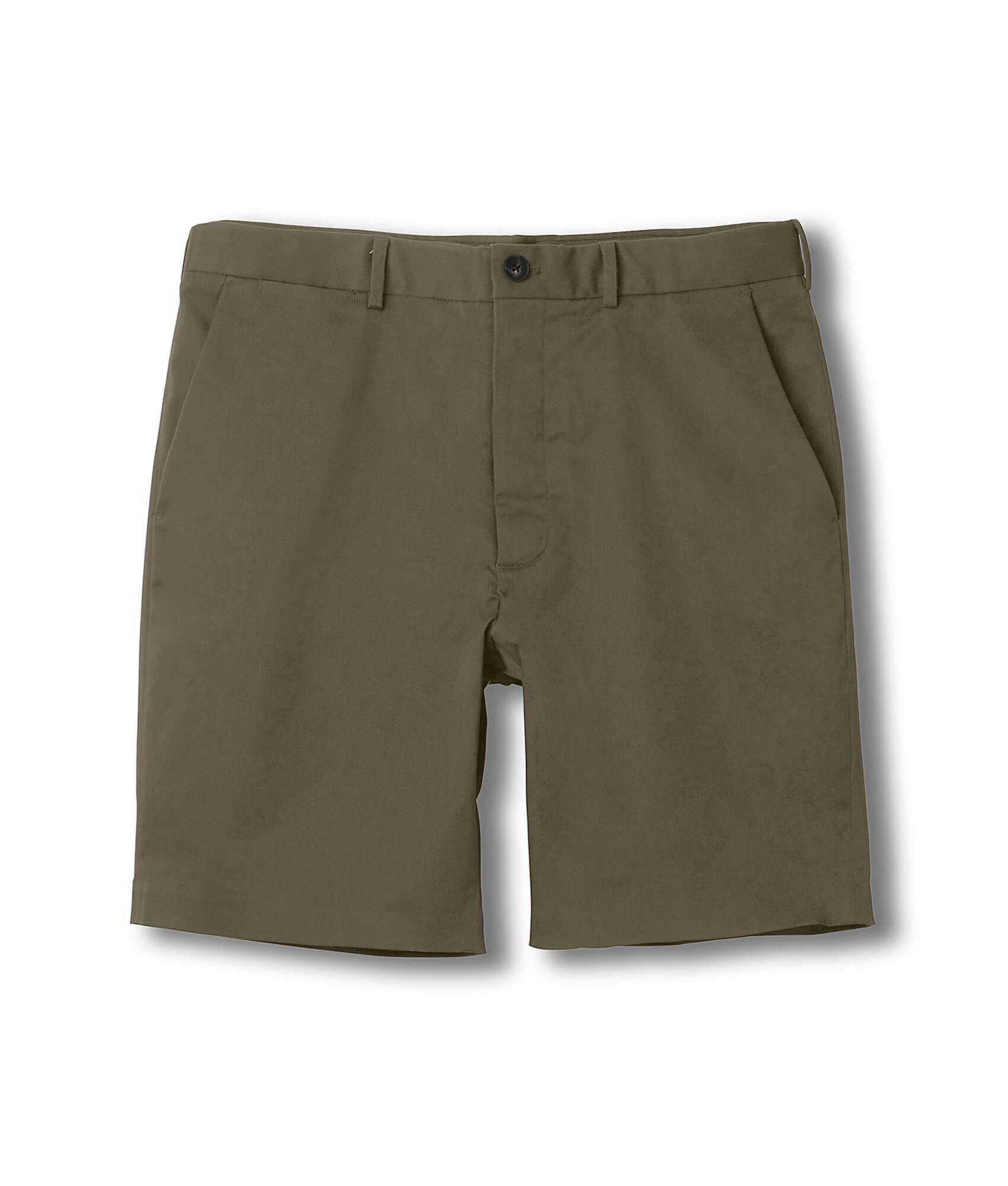 Adaptive olive chino twill shorts with magnetic closures for effortless dressing and comfort.