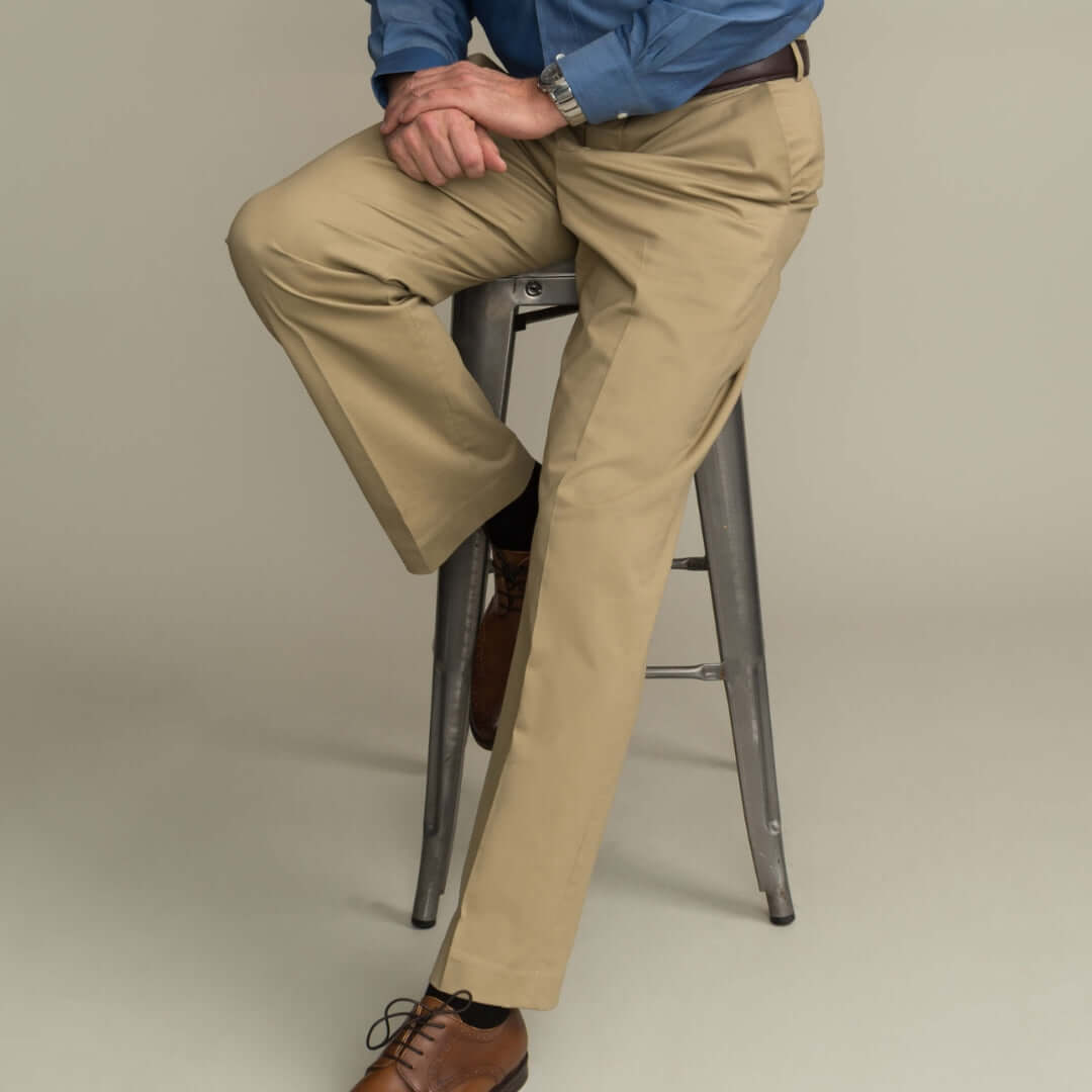 "Fordham" Flat-Front Easy-Care Twill Chino Pants with Magnetic Closures