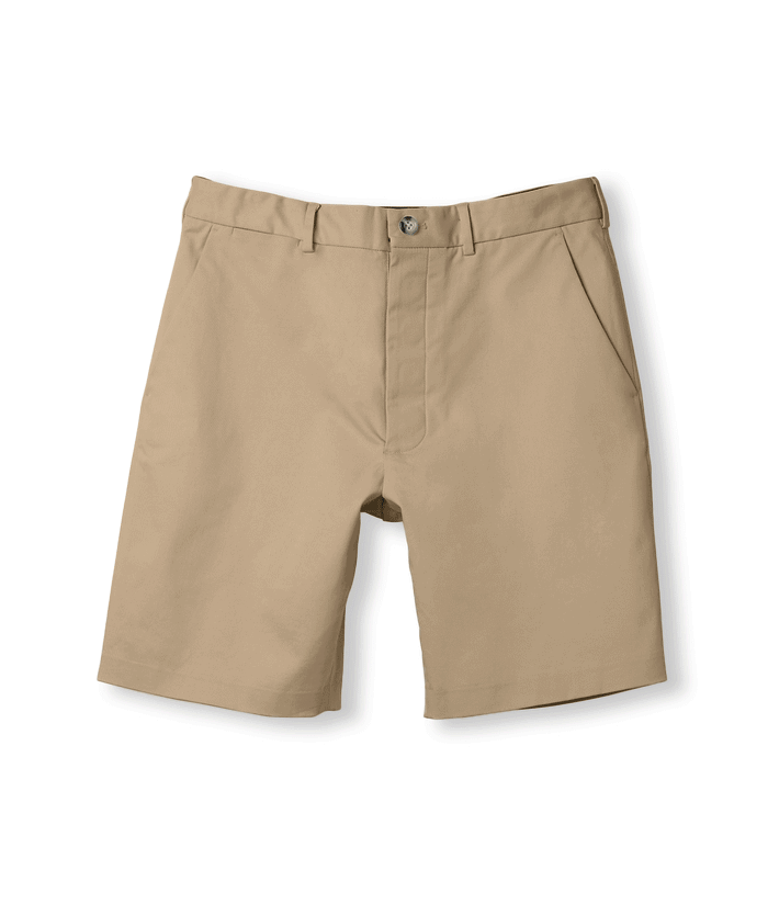 "Fordham" Flat-Front Easy-Care Twill Chino Shorts with Magnetic Closures