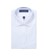 "Ryan" Light Blue Long-Sleeve Spread-Collar Cotton Shirt with Magnetic Closures