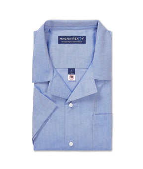 "Landry" Short-Sleeve Untucked Camp Casual Shirt with Magnetic Closures