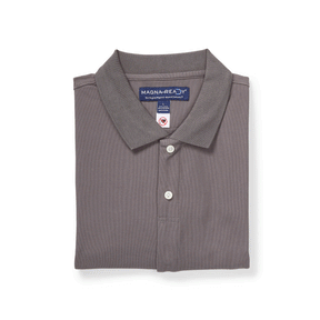 Short-Sleeve Polo Pique Knit Shirt with Magnetic Closures