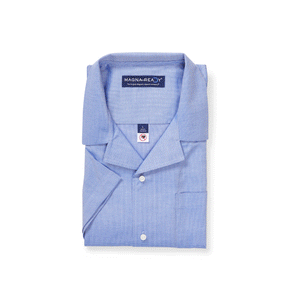 "Landry" Short-Sleeve Untucked Camp Casual Shirt with Magnetic Closures
