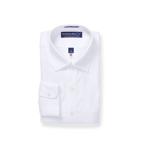 "Ryan" Long-Sleeve Spread-Collar Cotton Shirt with Magnetic Closures