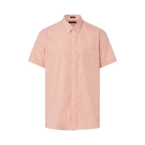 "Heights" Short-Sleeve Button-Down Collar Cotton Shirt with Magnetic Closures