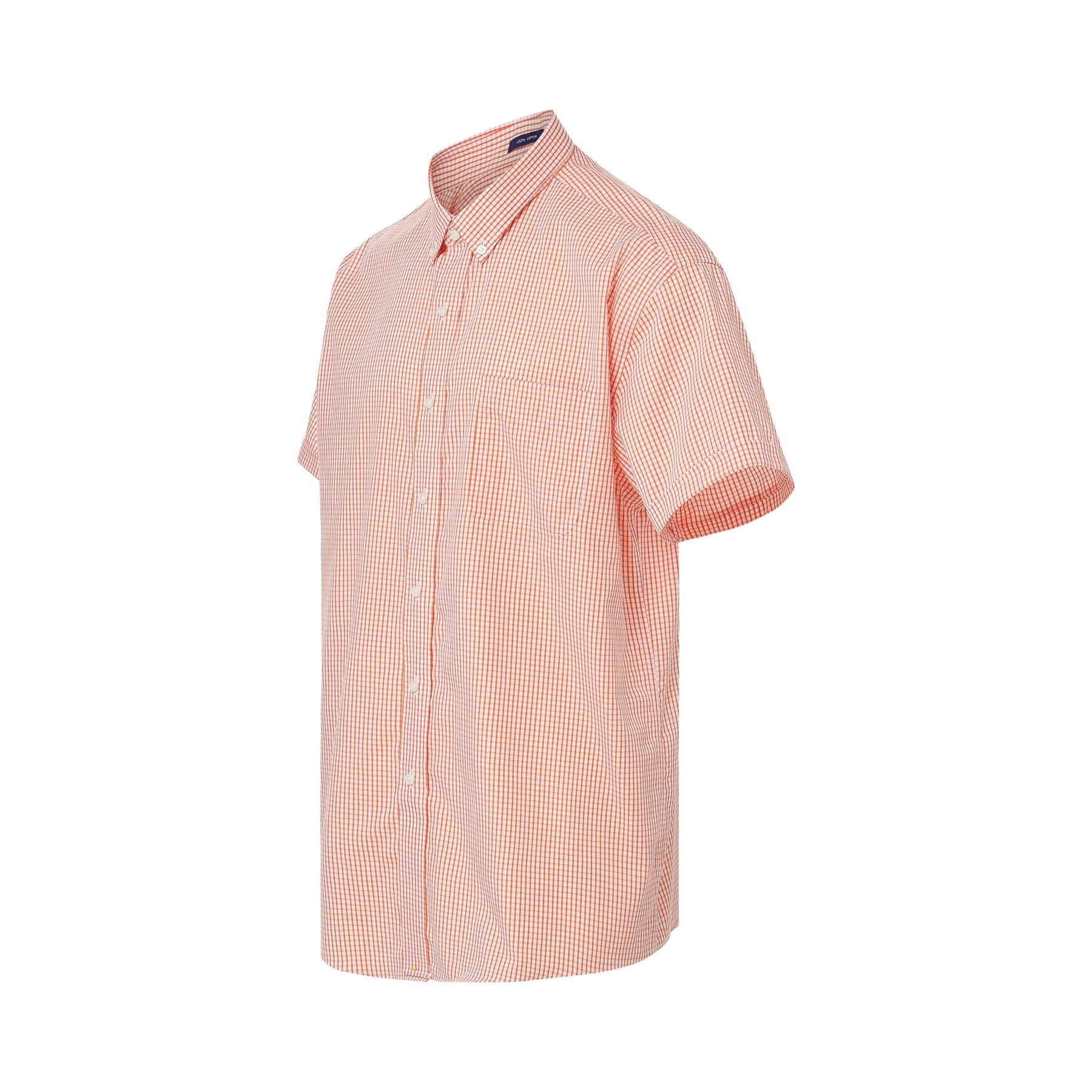 "Heights" Short-Sleeve Button-Down Collar Cotton Shirt with Magnetic Closures