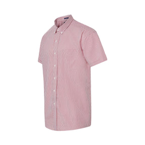 "Heights" Short-Sleeve Button-Down Collar Cotton Shirt with Magnetic Closures