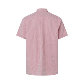 "Heights" Short-Sleeve Button-Down Collar Cotton Shirt with Magnetic Closures