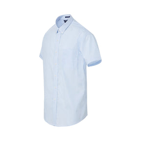 "Heights" Short-Sleeve Button-Down Collar Cotton Shirt with Magnetic Closures