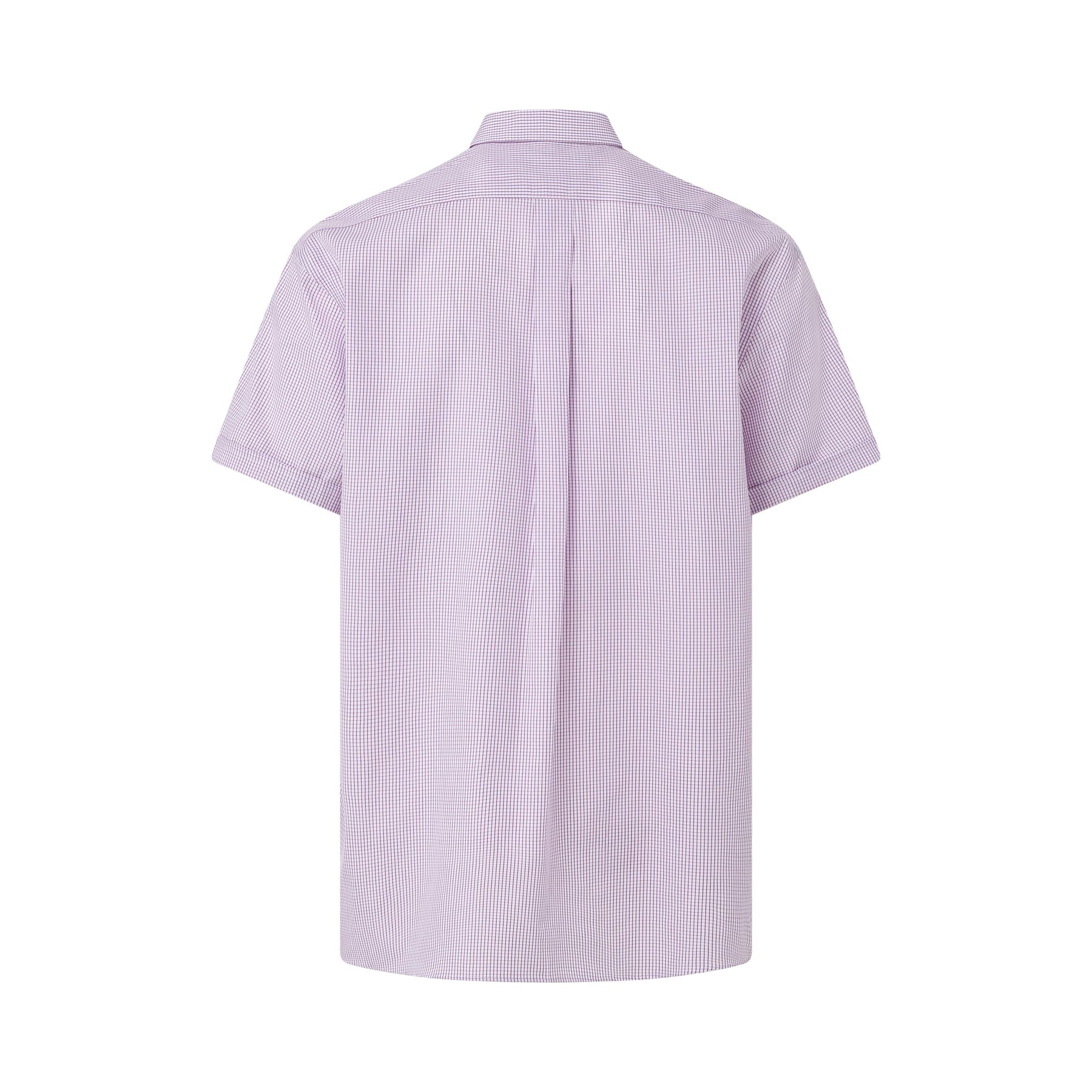 "Ryan" Short-Sleeve Spread-Collar Cotton Shirt with Magnetic Closures