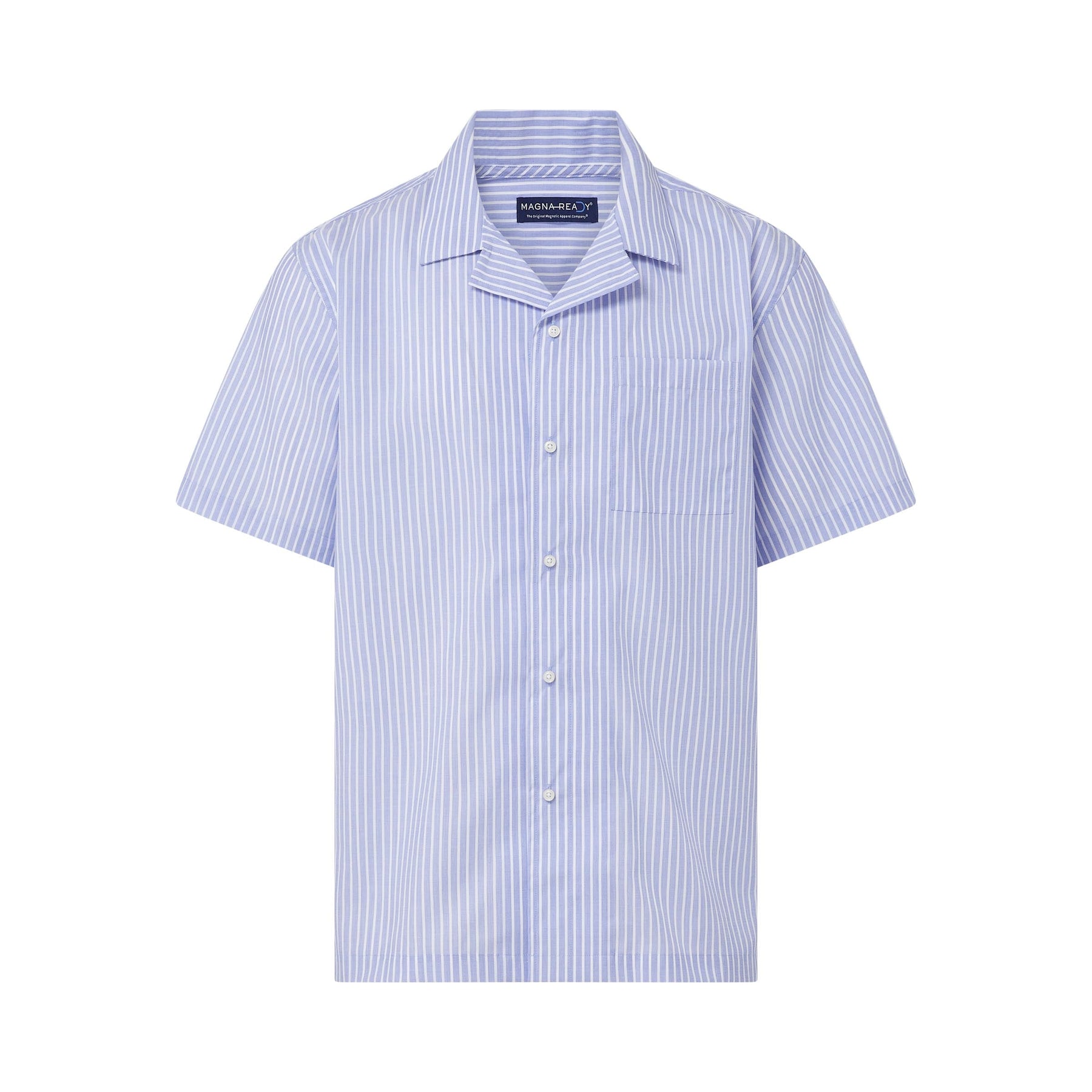 "Landry" Short-Sleeve Untucked Camp Casual Shirt with Magnetic Closures