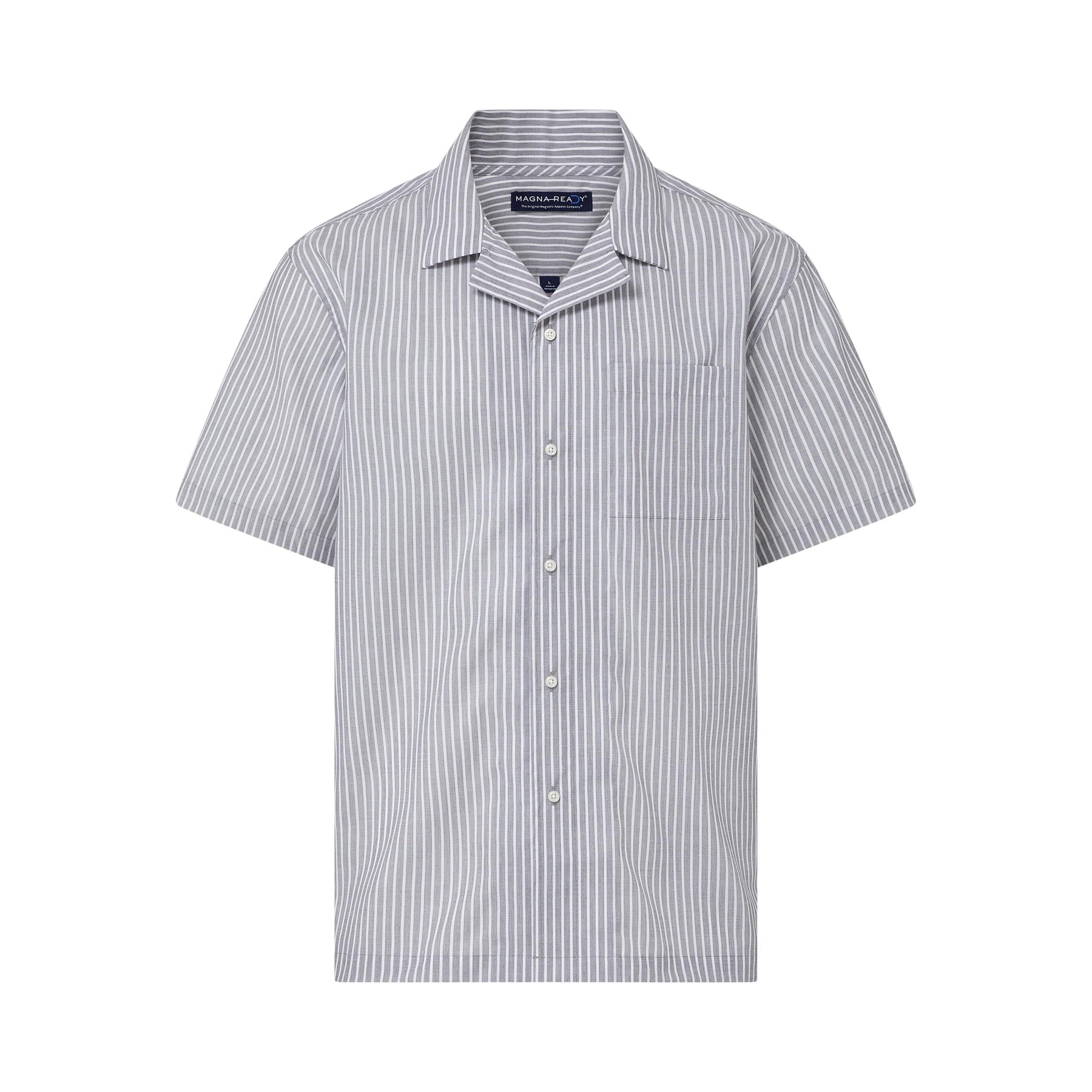 "Landry" Short-Sleeve Untucked Camp Casual Shirt with Magnetic Closures