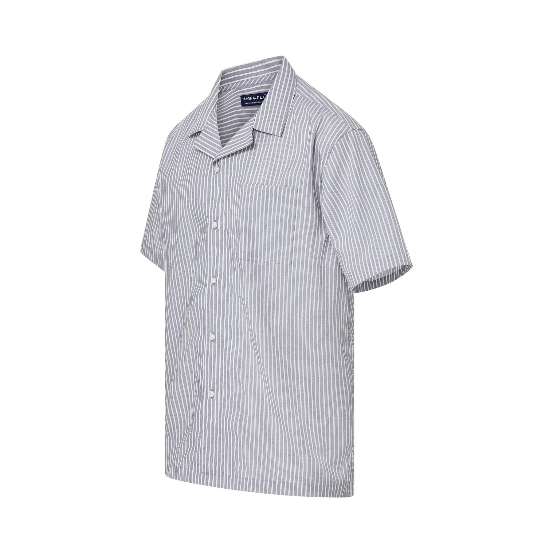 "Landry" Short-Sleeve Untucked Camp Casual Shirt with Magnetic Closures