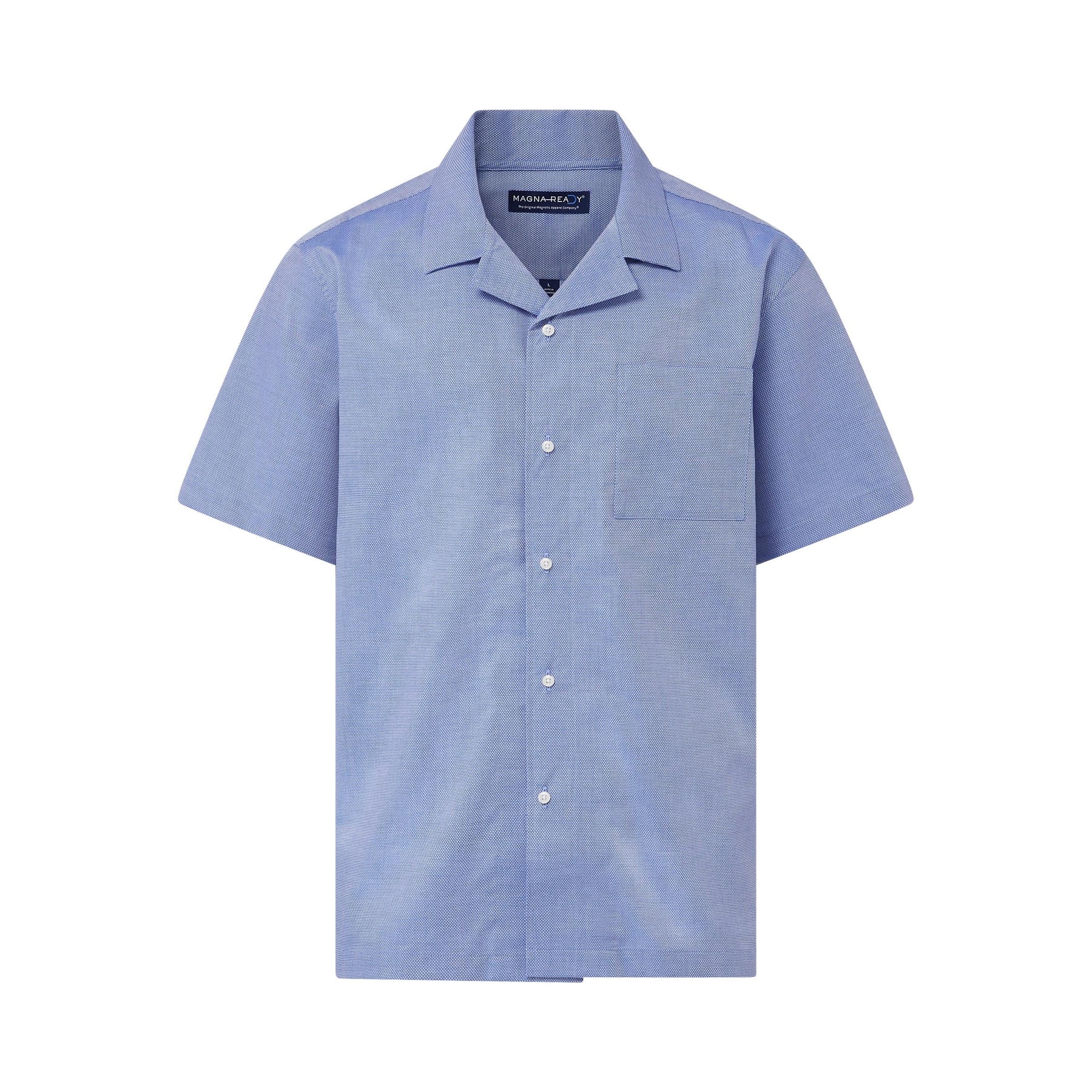 "Landry" Short-Sleeve Untucked Camp Casual Shirt with Magnetic Closures