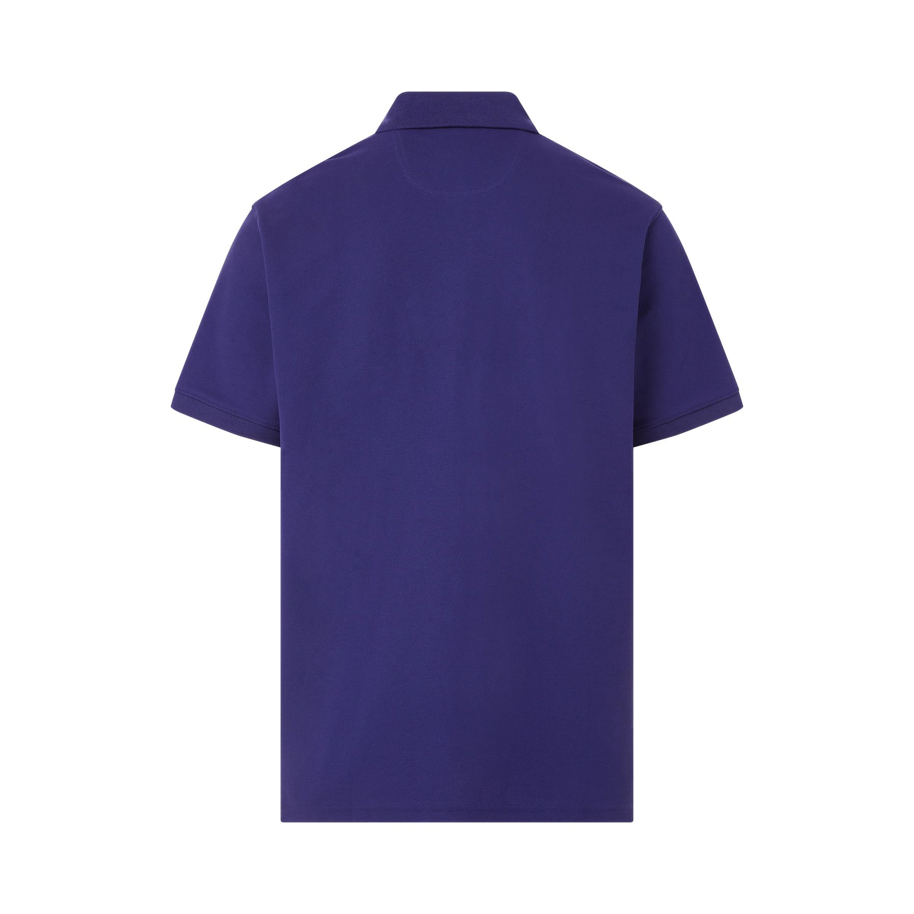Navy Short-Sleeve Polo Pique Knit Shirt with Magnetic Closures