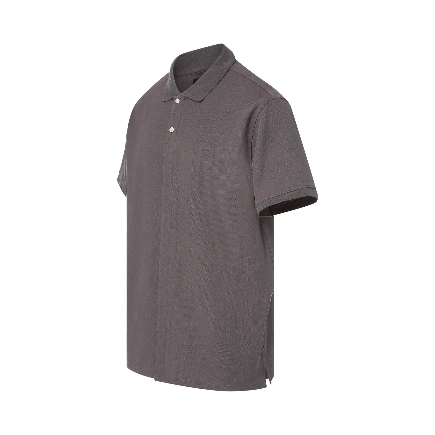 Short-Sleeve Polo Pique Knit Shirt with Magnetic Closures