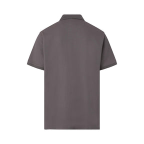 Short-Sleeve Polo Pique Knit Shirt with Magnetic Closures