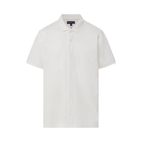 Short-Sleeve Polo Pique Knit Shirt with Magnetic Closures