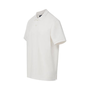 Short-Sleeve Polo Pique Knit Shirt with Magnetic Closures