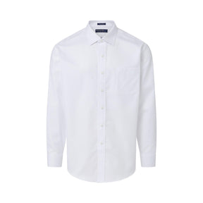 "Ryan" Long-Sleeve Spread-Collar Cotton Shirt with Magnetic Closures