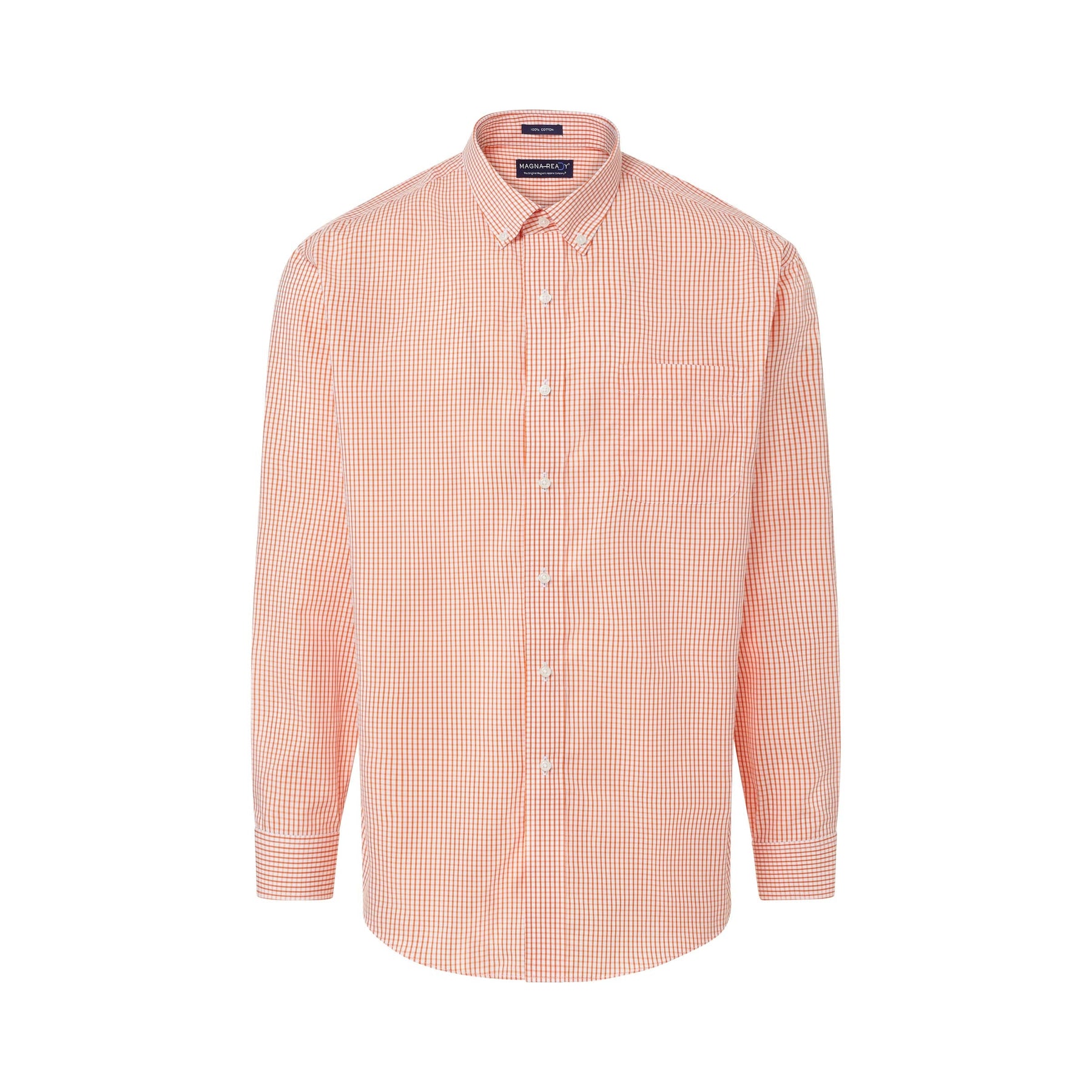 "Heights" Long-Sleeve Button-Down Collar Cotton Shirt with Magnetic Closures