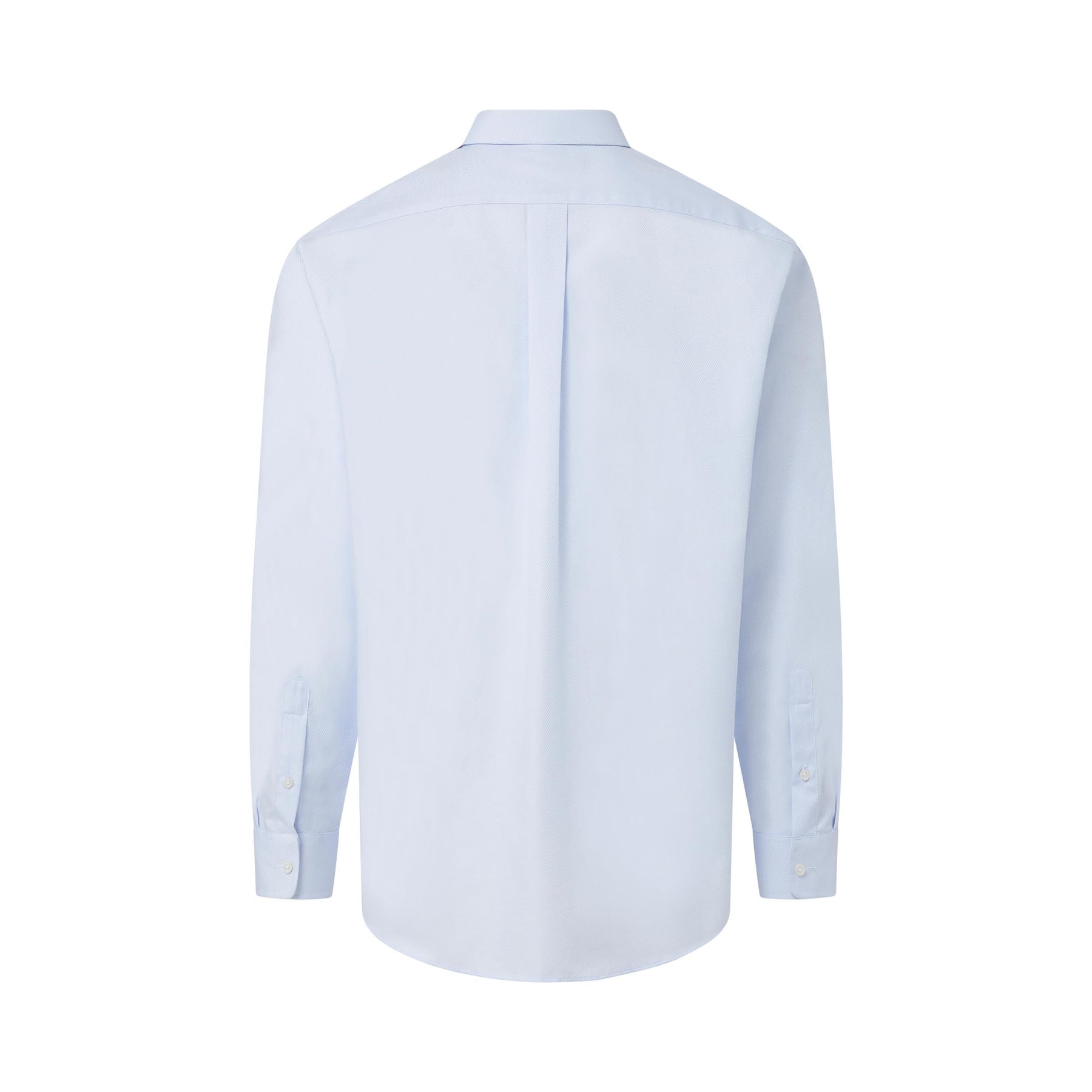"Ryan" Light Blue Long-Sleeve Spread-Collar Cotton Shirt with Magnetic Closures