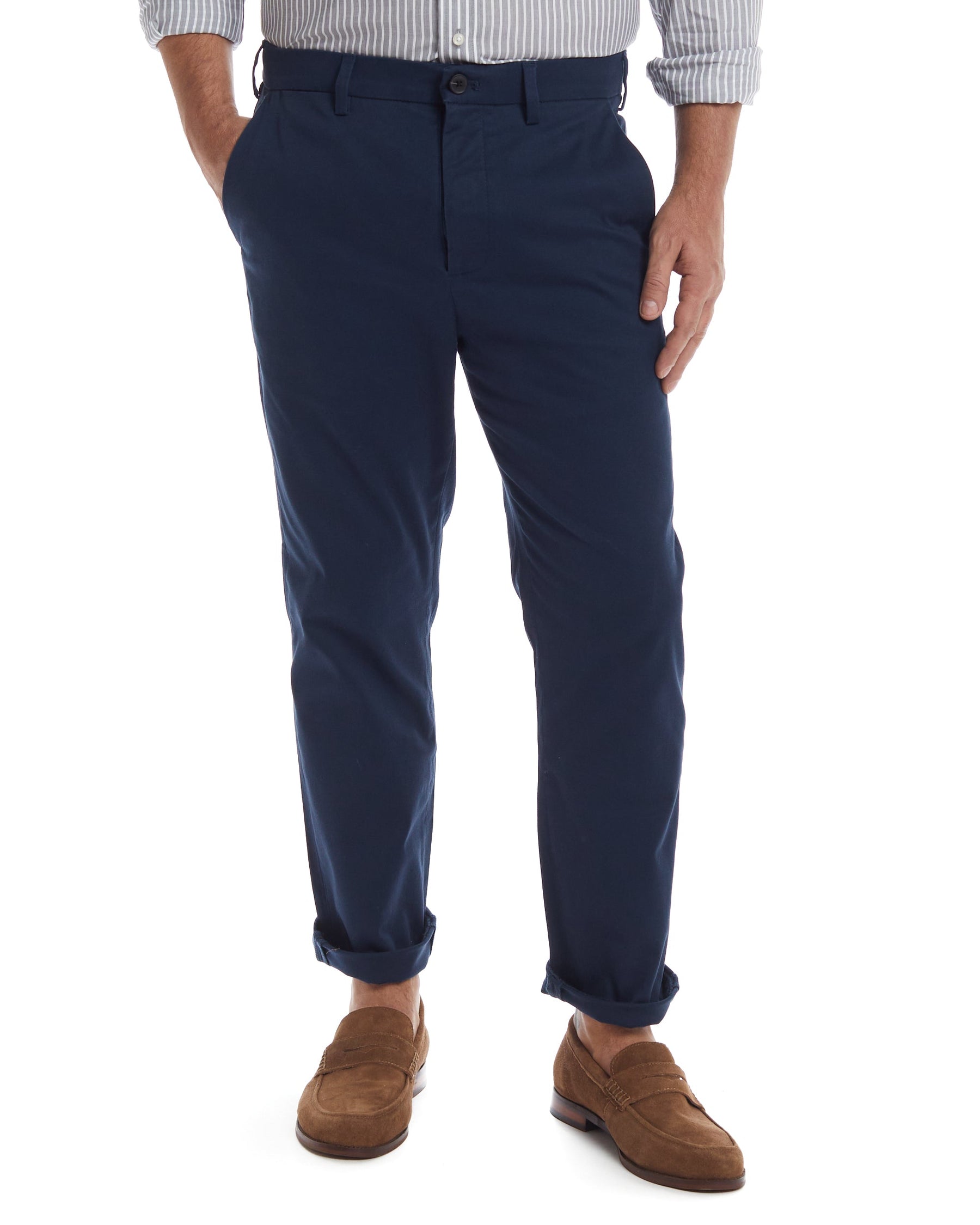 "Fordham" Flat-Front Easy-Care Twill Chino Pants with Magnetic Closures